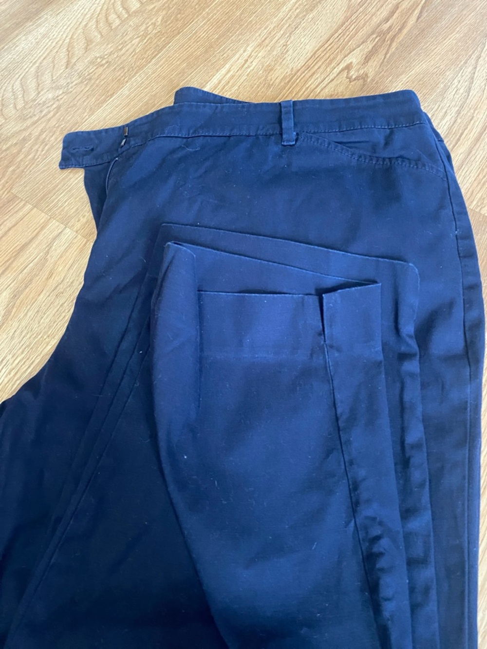 Talbots Navy Crop Pants with Teal Trim